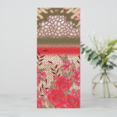 Intrikates Stoffdesign mit Blumenmuster Karte (Stehend Vorderseite)