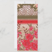 Intrikates Stoffdesign mit Blumenmuster Karte (Rückseite)