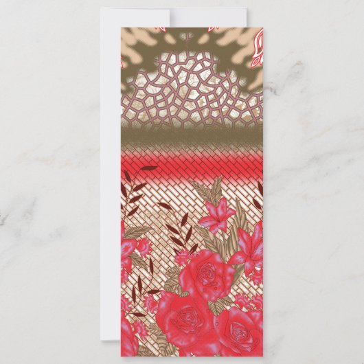 Intrikates Stoffdesign mit Blumenmuster Karte (Vorderseite)
