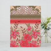 Intrikates Stoffdesign mit Blumenmuster Karte (Stehend Vorderseite)