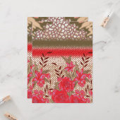 Intrikates Stoffdesign mit Blumenmuster Karte (Vorderseite/Rückseite Beispiel)