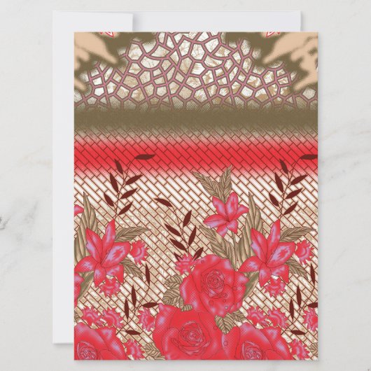 Intrikates Stoffdesign mit Blumenmuster Karte (Vorderseite)