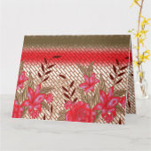 Intrikates Stoffdesign mit Blumenmuster Karte (Gelbe Blume)