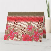 Intrikates Stoffdesign mit Blumenmuster Karte (Rückseite)