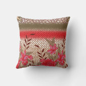 Intrikates Stoffdesign mit Blumenmuster Kissen (Rückseite)