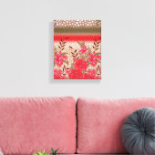 Intrikates Stoffdesign mit Blumenmuster Leinwanddruck (Insitu (Wohnzimmer))
