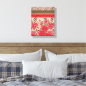 Intrikates Stoffdesign mit Blumenmuster Leinwanddruck (Insitu (Schlafzimmer))