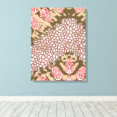 Intrikates Stoffdesign mit Blumenmuster Leinwanddruck (Insitu (Holzboden))