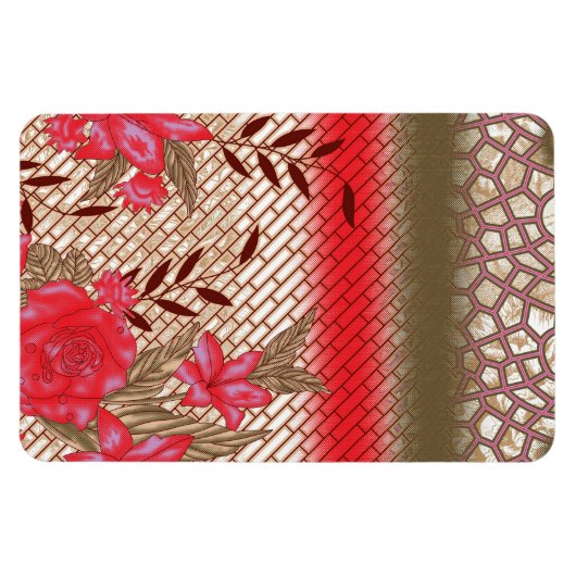 Intrikates Stoffdesign mit Blumenmuster Magnet (Horizontal)