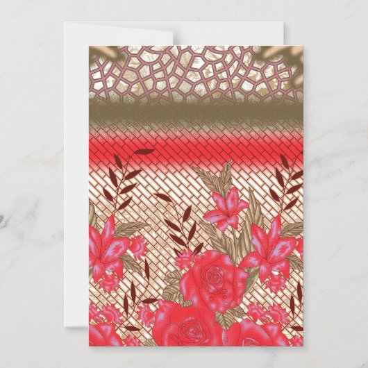 Intrikates Stoffdesign mit Blumenmuster Magneteinladung (Vorderseite)