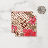 Intrikates Stoffdesign mit Blumenmuster Mitteilungskarte (Vorderseite/Rückseite Beispiel)