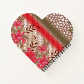 Intrikates Stoffdesign mit Blumenmuster Notizblock (Rückseite)