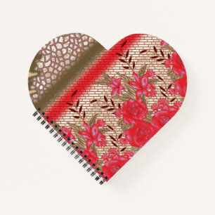 Intrikates Stoffdesign mit Blumenmuster Notizblock