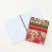 Intrikates Stoffdesign mit Blumenmuster Notizblock (Innenseite)