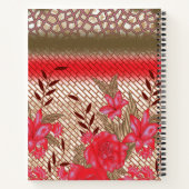 Intrikates Stoffdesign mit Blumenmuster Notizblock (Rückseite)