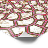 Intrikates Stoffdesign mit Blumenmuster Poster (Ecke)
