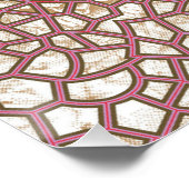 Intrikates Stoffdesign mit Blumenmuster Poster (Ecke)