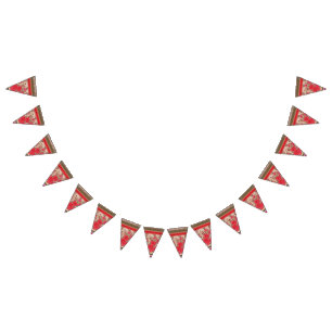 Intrikates Stoffdesign mit Blumenmuster Wimpelkette