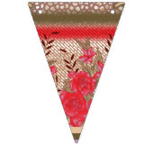 Intrikates Stoffdesign mit Blumenmuster Wimpelkette (Erste Fahne)