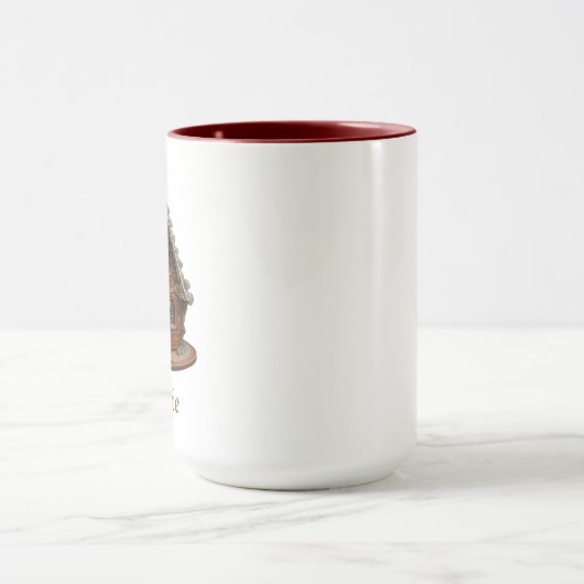 Intrikiert entworfener Gingerbrot-Hauskaffee Tasse (Zentrum)