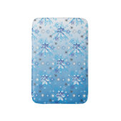 Intrikierte blaue und weiße Sterne und Schneeflock Badematte (Vorderseite Vertikal)