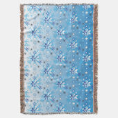 Intrikierte blaue und weiße Sterne und Schneeflock Decke (Vorderseite Vertikal)