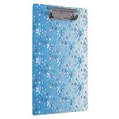 Intrikierte blaue und weiße Sterne und Schneeflock Klemmbrett (Rechts)