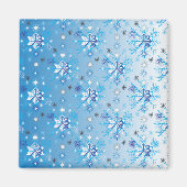 Intrikierte blaue und weiße Sterne und Schneeflock Magnet (Vorne)