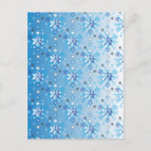 Intrikierte blaue und weiße Sterne und Schneeflock Postkarte (Vorderseite)