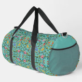 Intrikierte Blumenmuster botanische Schnitt Nähtas Duffle Bag (Rechte Ecke)