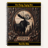 Intrikierte Elchschnitzerei in der Natur Notizblock (Vorderseite)