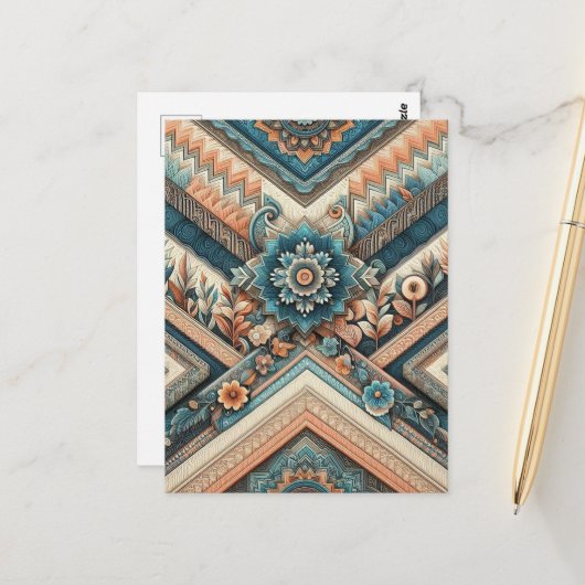 Intrikierte Muster Postkarte (Vorderseite/Rückseite Beispiel)