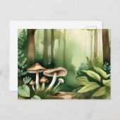 Intrikierter Pilz mit weichem grünem Wash Postkarte (Vorne/Hinten)