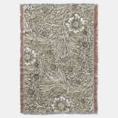 Intrikiertes Blumendesign in Braun und Weiß Decke (Vorderseite Vertikal)