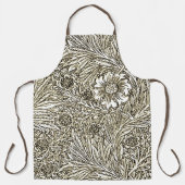 Intrikiertes Blumendesign in Braun und Weiß Schürze (Vorderseite)