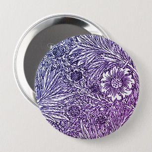 Intrikiertes Blumendesign in Lila Farben und Weiß Button