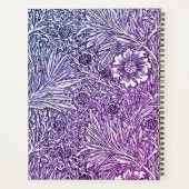 Intrikiertes Blumendesign in Lila Farben und Weiß Planer (Rückseite)