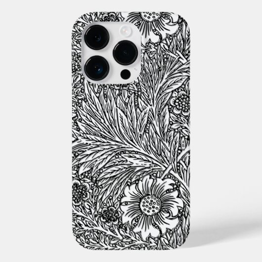 Intrikiertes Blumendesign in Schwarz und Weiß Case-Mate iPhone Hülle (Rückseite)