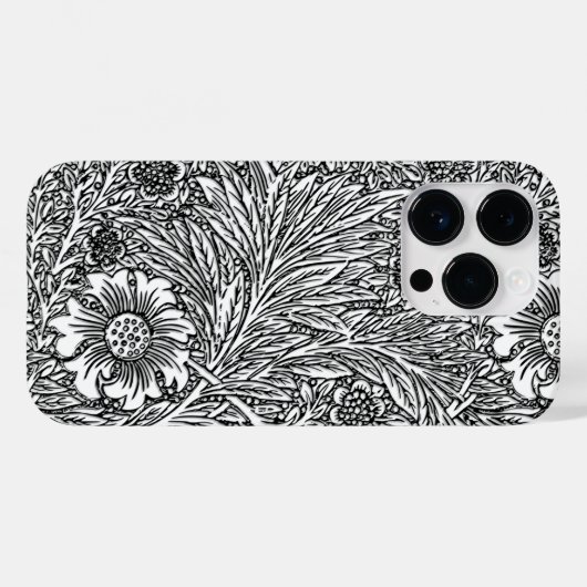Intrikiertes Blumendesign in Schwarz und Weiß Case-Mate iPhone Hülle (Rückseite (Horizontal))