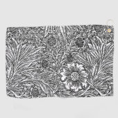 Intrikiertes Blumendesign in Schwarz und Weiß Golfhandtuch (Horizontal)