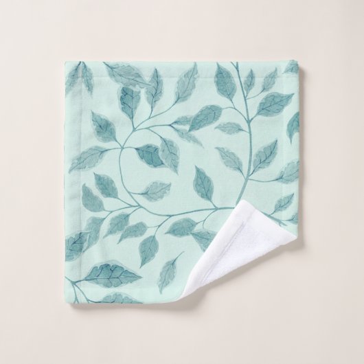 Intrikiertes botanisches Muster Badhandtuch Set (Waschlappen)