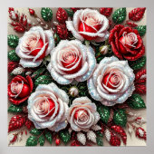 Intrikiertes Gem verziertes Blumendesign Poster (Vorne)