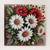Intrikiertes Gem verziertes Blumendesign Puzzle (Horizontal)