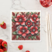 Intrikiertes Gem verziertes Blumendesign Serviette (Beispiel)