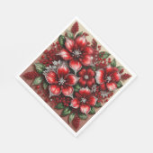 Intrikiertes Gem verziertes Blumendesign Serviette (Ecke)