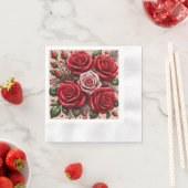Intrikiertes Gem verziertes Blumendesign Serviette (Beispiel)