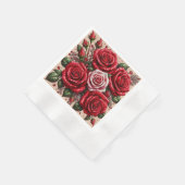 Intrikiertes Gem verziertes Blumendesign Serviette (Ecke)