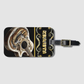 Intrikiertes Gitarrendesign mit Drachendetails Gepäckanhänger (Vorderseite (Horizontal))