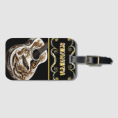 Intrikiertes Gitarrendesign mit Drachendetails Gepäckanhänger (Vorderseite (Horizontal))