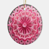 Intrikiertes rosa Blumenmuster Keramik Ornament (Links)